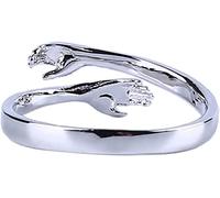 1Pcs Couple Hug Ring Sterling Silver Huging Ring Embrace Open Ring For Couple Women Girls Jewelry Wedding GiftUseful