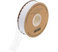 1Pcs Cream White Lace Trim Ribbon 1.2 Inch Wide×50 Yards Lace Fabric Vintage Pattern Roll Ribbons - Perfect for Wrapping, Crafts, Flower Design, Sewing, and Party Decorations