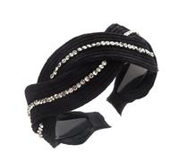 1Pcs Crystal Embellished Headbands Rhinestone Hairband Bling Diamond Hairbands Non-slip Beads Headbands for Women (14Black)