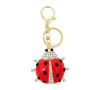 1PCS Cute Ladybug Keychain Sparkling Rhinestone Ladybird Keyring Fun Insects Pendant with Box for Bag Purse Wallet Handbags Backpack, Red, Standard