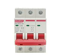 1Pcs DC 1000V 3P Solar Mini Circuit Breaker Overload Protection Switch 6A 10A 16A 20A 25A 32A 40A 50A 63A (Color : 50a, Size : 3P)