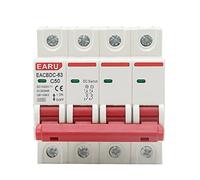 1Pcs DC 1000V 4P Solar Mini Circuit Breaker Overload Protection Switch 6A 10A 16A 20A 25A 32A 40A 50A 63A (Size : 4P, Color : 6A)(20a)