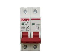 1Pcs DC 1000V Solar Mini Circuit Breaker Overload Protection Switch 6A-63A 2P DC1000V Photovoltaic MCB PV (Size : DC 2P, Color : 6A)(6a)