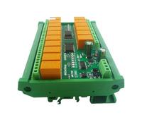 1PCS DC 12V 24V 16CH RS485 Multifunction Relay Module Modbus Rtu 3A Switch Digital Output N4ROE16 DIN C35 Rail Mount Box(DC 24V With DIN BOX)