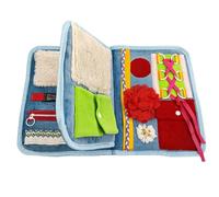 1Pcs Dementia Fidget Blanket,Cotton Dementia Busy Blanket,20x12 Inch Blue Seniors Memory Training Notebook for Individuals Autism Alzheimer's Disease