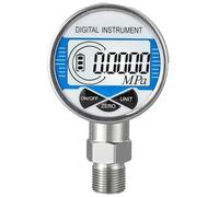 1Pcs Digital Pressure Gauge 60mm 0.4 LCD Display Manomete Battery-Powered Psi/Bar/Kpa Water Pressure Meter Blue(NPT1-2,0-6Mpa)