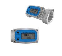 1PCS Digital Turbine Liquid Flow Meter High Precision Flowmeter LCD Display Flow Indicator Counter For Water Petrol Fuel Kerosene High Sensitivity, Low Repeatability(3inch)