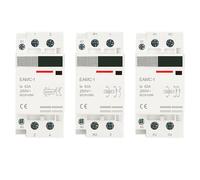 1pcs Din Rail Automatic Modular Household Contactor Switch Controller With Transparent Window AC230V 2P 63A 2NO 2NC 1NO1NC 50Hz 250V~(1NO1NC)