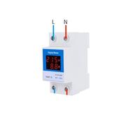 1PCS DIN rail LED digital voltmeter ammeter AC50-500V 220V 380V 1-63A 1-100A panel voltage ammeter volt-ampere tester detector(Built CT(1-63A))