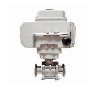 1pcs DN15 Φ19 Stainless Steel Electric Ball Valve 220VAC Tri-Clamp Ferrule Type Motorized Valve for Fluid Control(12VDC)