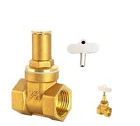1pcs DN15 DN20 DN25 Brass Gate Valve with Lock Inside The Triangle Key Water Pipe Water Meter Front Anti-Theft Lock Valve(1")
