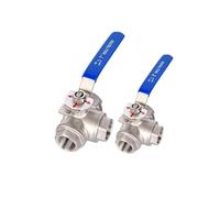 1pcs DN15 DN20 DN25 DN32 DN40 DN50 Sainless Steel Three Way Ball Valve L Type T Type 304 Internal Threaded Manual Valve(DN15,L Type)