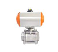 1PCS DN15 DN20 DN25 DN32 DN40 DN50 Three-Piece high Platform Pneumatic Ball Valve Stainless Steel Q611F-16P Double-Acting Cylinder(3/4")