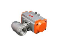 1PCS DN15 DN20 DN25 DN32 DN40 DN50 Two-Piece high Platform Pneumatic Ball Valve Stainless Steel Q611F-16P Double-Acting Cylinder(3/4")