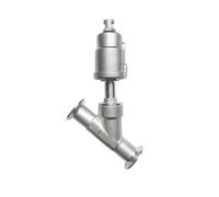 1PCS DN15 DN20 DN25 Stainless Steel Pneumatic Quick-Installation Angle seat Valve Normally Closed PTFE Seal(Open-Double Acting,1 Inch)