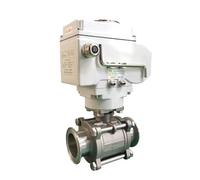 1pcs DN65 Stainless Steel Electric Ball Valve 220VAC Tri-Clamp Ferrule Type, Motorized Actuated Valve for Industrial use(220VAC)