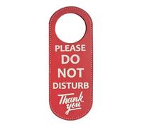 1Pcs Do Not Disturb Door Hanger Sign,Do Not Disturb Door Sign,PU Leather Door Knob Hanging Sign,Double Sided Door Knob Privacy Sign for Office Home Meeting Hotel(Red)
