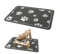 1PCS Dog Food Mat,Dog Bowl Mat for Floors,30x50cm Super Absorbent Pet Feeding Mat,No Stains Quick Dry Water Dispenser Mat,for Food and Water Bowls Diatomaceous Earth Absorbent Dog Mat