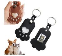 1pcs Dog Fur Storage Keychain Paw Shaped Pet Memorial Keychain Refillable Dog Hair Container Photo Holder Keepsake Gift