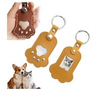 1pcs Dog Fur Storage Keychain Paw Shaped Pet Memorial Keychain Refillable Dog Hair Container Photo Holder Keepsake Gift