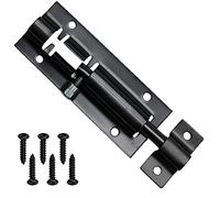 1Pcs Door Lock Bolts,Gate Bolt Lock, Security Slide Latch Lock, Strong Stainless Steel Matte for Bathroom, Toilet, Shed, Shower, Garden, Bedroom - Door Latch Slide with Screws, 3 Inch (Black)