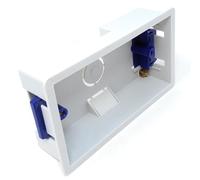 1pcs Double 2 Gang Dry Lining Back Plasterboard Box, Pattress Box with Adjustable Lugs 35mm, for Faceplate