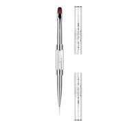 1Pcs Dual-Ended Nail Brush, Professional Nail Design Tools with Rhinestone Handle, White Dotting Brushes