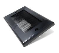 1pcs. Dual Gang Brush Wall Outlet Cable Entry Plate, Tidy Mount Faceplate, Black (Screws Included)