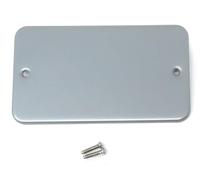 1pcs. Dual Gang Metal Clad Blanking Plate - Durable Wall Faceplate Cover for Electrical Sockets with Screws Included (WxHxD): 140x80x4mm