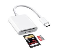 1Pcs Dual Slot SD Card Reader, USB C SD CardReader, Camera Card Viewer Reader SD Card Reader Adapter, Photography Memory Card Reader, Supports SD and TF Card, for MAC, Plug and Play