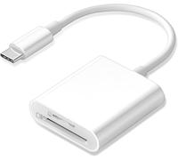 1Pcs Dual Slot SD Card Reader, USB C SD CardReader, Reader SD Card Reader Adapter, Photography Memory Card Reader, Supports SD and TF Card, for MAC, Plug and Play and equipped with 8G memory card.