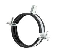1pcs, Duct Clamp 80mm / 3 inch Bracket with Rubber Gasket, M8/M10 Thread, Steel Pipe Hanger 3 inch for Spiral Duct, Ventilation Pipe, Downpipe, Pipe Holder Wall or Ceiling Mount, by Steinberg14