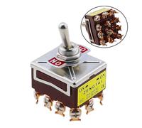 1PCS E-TEN 403 High-end Rocker Button Switch 12Pin ON-OFF-ON Silver Copper Pin 12mm 250V 15A Rocker Toggle Switch IDGTTLDF(E-TEN 402 ON-ON)