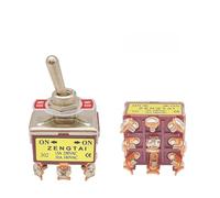 1PCS E-TEN Series Rocker Button Switch 2-12Pin ON-OFF-ON Silver Copper Pin 12mm 250V 15A Rocker Toggle Switch IDGTTLDF(1pcs 302 ON-ON)