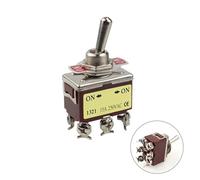 1pcs E-TEN1321 12mm 250V 15A 6 Pin ON-ON Toggle Switch Rocker Switch DPDT Brown(E-TEN1321)