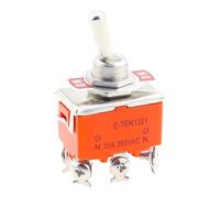 1PCS E-TEN1321 Micro switch 15A/250V 6 pin Waterproof Switch Cap ON-ON Miniature Toggle Switches orange Button Switch(E-TEN1321)