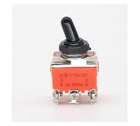 1PCS E-TEN1321 switch 15A/250V 6 pin Waterproof Switch Cap ON-ON Miniature Toggle Switches orange Button Switch IDGTTLDF(E-TEN1321 and Cap)