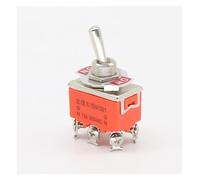 1PCS E-TEN1321 switch 15A/250V 6 pin Waterproof Switch Cap ON-ON Miniature Toggle Switches orange Button Switch IDGTTLDF(E-TEN1321)