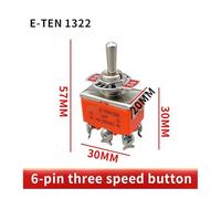 1PCS E-TEN1322 15A/250V 6 pin Switch Cap On-Off-On Miniature Toggle Switches orange IDGTTLDF(E-TEN1322 N Cap)