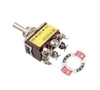 1PCS E-TEN223 Momentary AC 250V 15A DPDT (ON)-OFF-(ON) 3 Position 6Pin Toggle Switch Brown(Waterproof cap)
