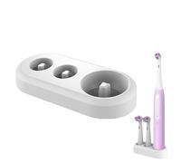 1PCS Electric Toothbrush Head Holder Plastic Toothbrush Holder White Toothbrush Head Holder Replacement Stand Base Compatible with Electric Toothbrush and 2 Toothbrush Heads