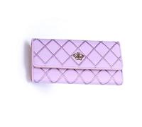 1PCS Elegant Rhombus Leather Zipper Wallet Crown Icon Long Purse Card Holder Case Perfect Gift for Girls Womens Ladies Purple Superior?Quality and Creative