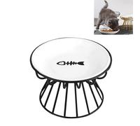 1PCS Elevated Cat Food Bowl, Whisker-Friendly Anti-Vomit Cat Plate, Cat Bowl-Raised Feeder Bowl Stand,Ceramic Elevated Bowl for All Cat,Dishwasher Safe