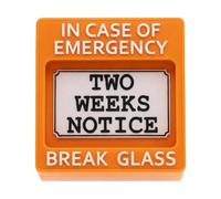 1Pcs Emergency Resignation Box Break Glass for Two Weeks Notice, Funny Quit Job Gag Gift, Office Desk Decorations for Coworker Boss Employee Workplace Humor, Funny Gifts for Women Men (Yellow)