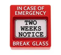 1Pcs Emergency Resignation Box Break Glass for Two Weeks Notice, Funny Quit Job Gag Gift, Office Desk Decorations for Coworker Boss Employee Workplace Humor, Funny Gifts for Women Men (Red)