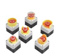 1pcs Emergency Stop Push Button Switch Control Box Elevator With Protection Cover Waterproof Enclosure 22mm Mounted(6)