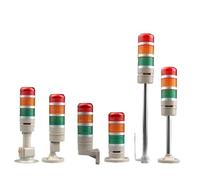 1pcs Emergency Warning Light Three Colors DC12V/24V Stack Lamp Led Tower Lamp Industrial Safety Warning Light with Buzzer(Side with Rod 24V)