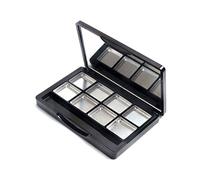 1PCS Empty Refillable Eyeshadow Square Compact Lipstick Makeup with Mirror Container Tray Case Box Sample Mini 8 Grids and Metal Pans with Brush Grid Snap Closure for DIY or Travel Tool(Black)