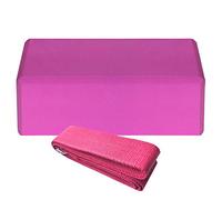 1pcs EVA Yoga Blocks Cotton Strap Set for Pilates Meditation Stability Balance Optimal Alignment Deeper Poses Increased Strength Beginners Nonslip Surface Beveled Edges Anti-Skid Support