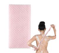 1Pcs Exfoliating Shower Towel,Exfoliating Towel,Back Extra Long Exfoliating Washcloth for Men Women,Exfoliating Body Scrubber for Cleaning and Massage (Pink) 01